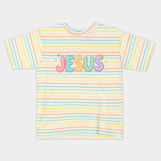 Jesus Cartoon Kids Design - Fun Christian Faith Graphic Kids T-Shirt