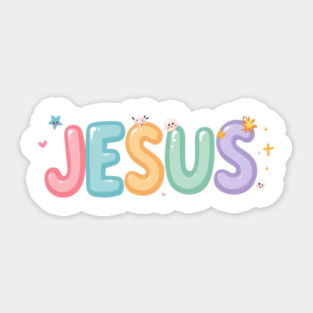 Jesus Cartoon Kids Design - Fun Christian Faith Graphic Sticker