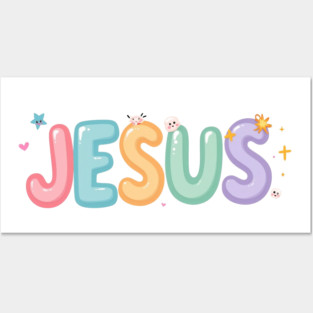 Jesus Cartoon Kids Design - Fun Christian Faith Graphic Posters and Art