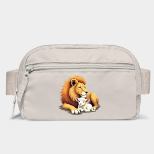 Christian Lion and Lamb Design - Symbol of Peace and Strength Bag