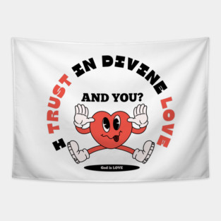 Divine Love Trust Christian Design - Faith in God's Love Tapestry
