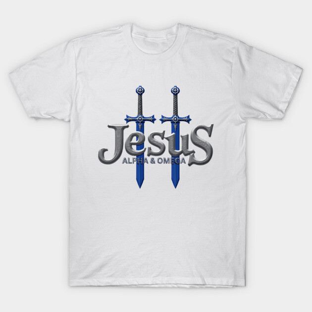 Jesus Alpha & Omega Sword Design T-Shirt by Rox