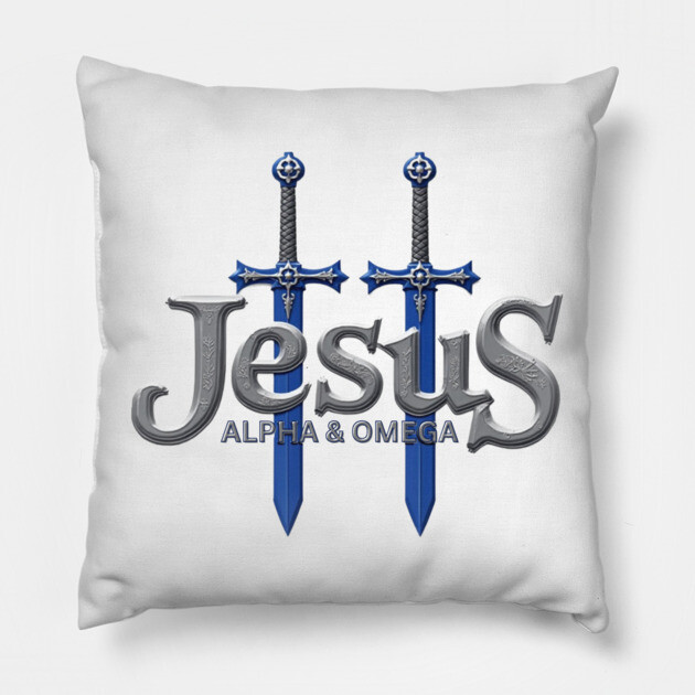 Jesus Alpha & Omega Sword Design Pillow by Rox