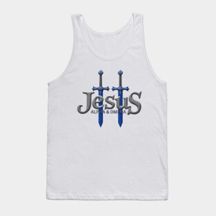 Jesus Alpha & Omega Sword Design Tank Top
