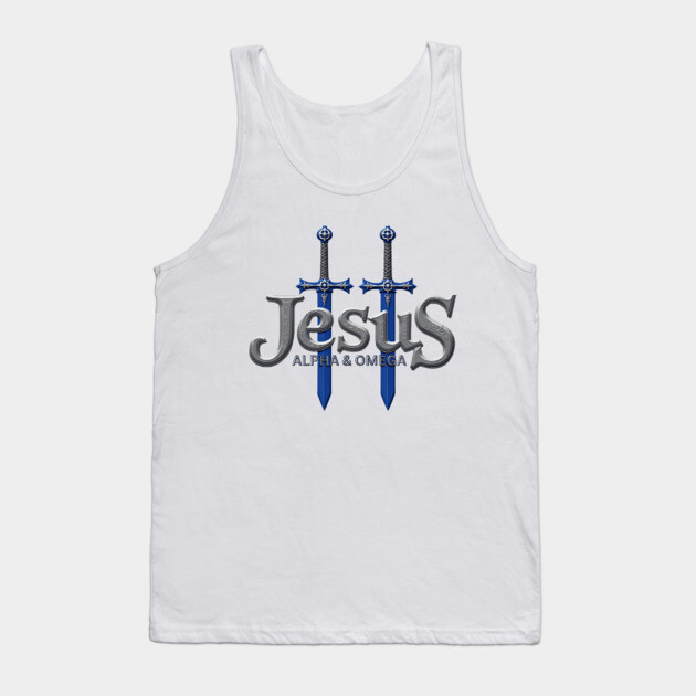 Jesus Alpha & Omega Sword Design Tank Top by Rox