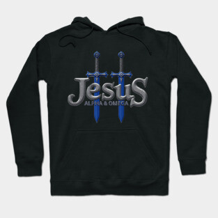 Jesus Alpha & Omega Sword Design Hoodie