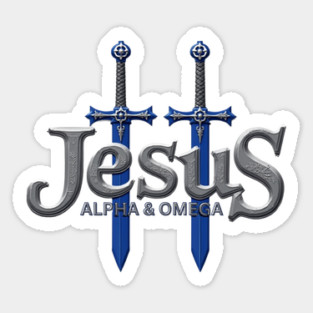 Jesus Alpha & Omega Sword Design Sticker