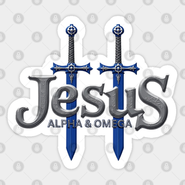 Jesus Alpha & Omega Sword Design Sticker by Rox