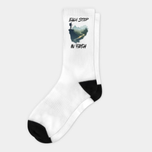 Christian Faith Journey Hiking Design - Each Step in Faith Socks