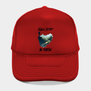 Christian Faith Journey Hiking Design - Each Step in Faith Hat