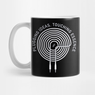 Plugging Ideas. Touching Essence. Dark Mug
