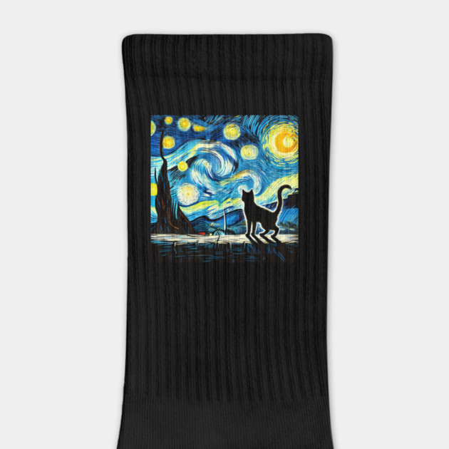 Starry Night Cat – Van Gogh-Inspired by Premachandra's Store