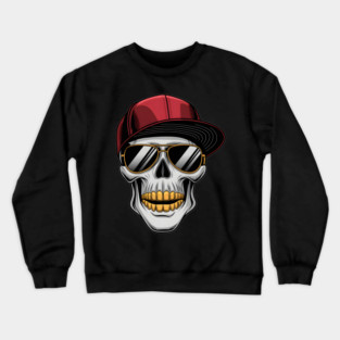 Street Hip Hop Rapper Skull Crewneck Sweatshirt