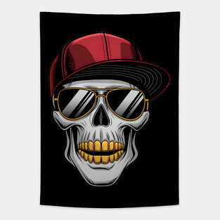 Street Hip Hop Rapper Skull Tapestry