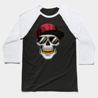 Street Hip Hop Rapper Skull Baseball T-Shirt