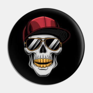 Street Hip Hop Rapper Skull Pin