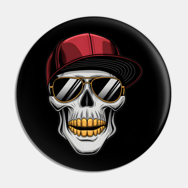 Street Hip Hop Rapper Skull Pin by animegirlnft