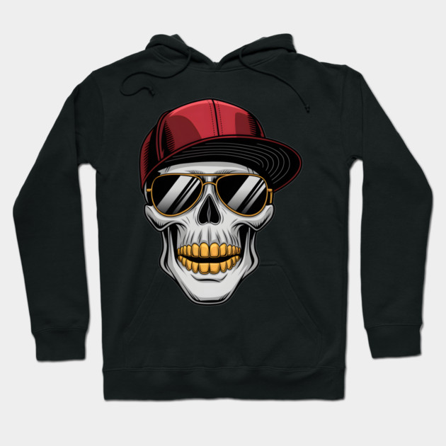 Street Hip Hop Rapper Skull Hoodie by animegirlnft