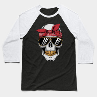 Gangster Skull Baseball T-Shirt