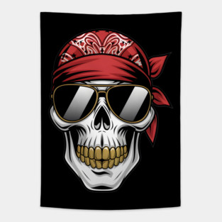 Gangster Rap Skull Tapestry