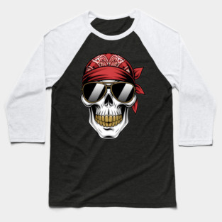 Gangster Rap Skull Baseball T-Shirt