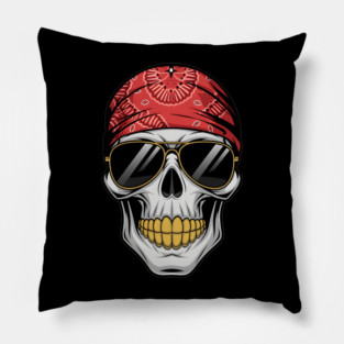 Mexican Cholo Skull Pillow