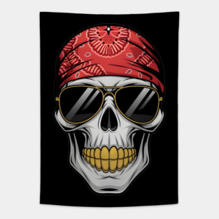 Mexican Cholo Skull Tapestry
