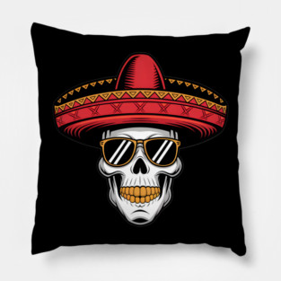 Chicano Lowrider Skull Pillow