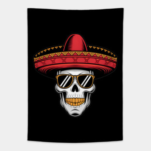Chicano Lowrider Skull Tapestry