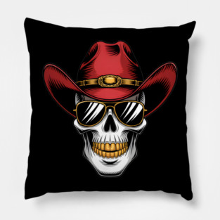 Outlaw Cowboy Skull Pillow