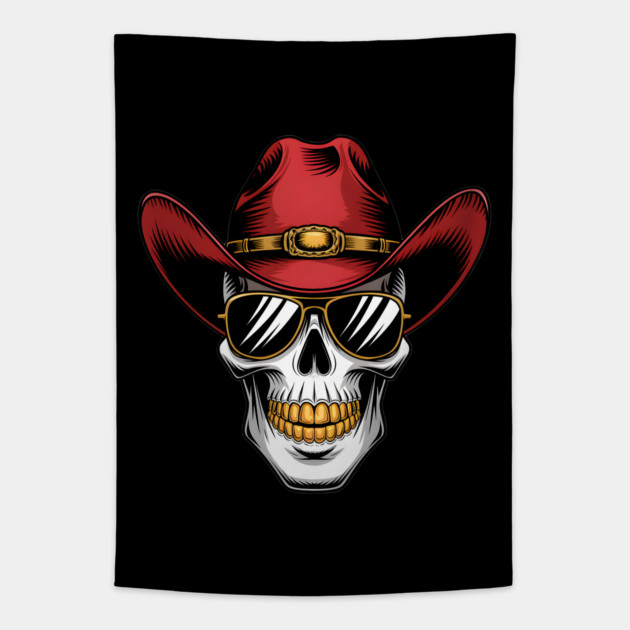 Outlaw Cowboy Skull Tapestry by animegirlnft