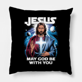 Jesus May God Be With You Pillow