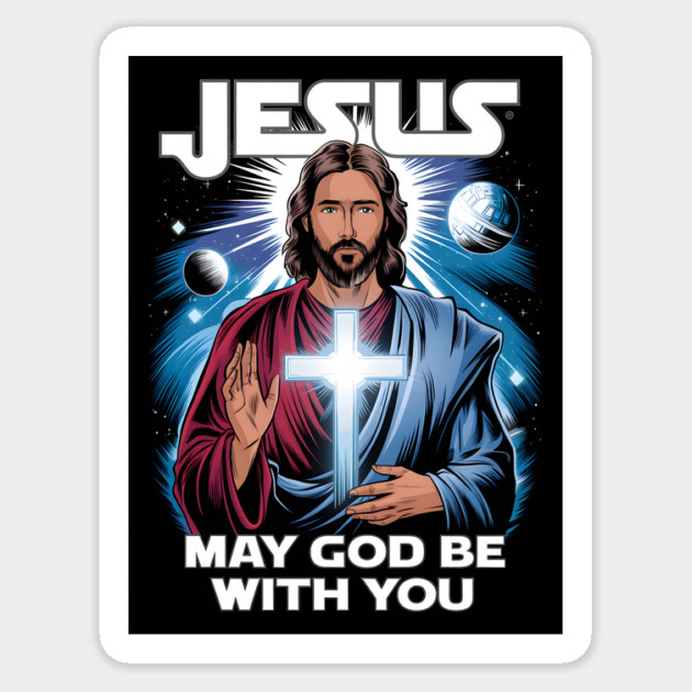 Jesus May God Be With You Sticker by animegirlnft