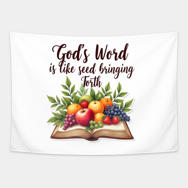 God's Word is Like Seed Producing Fruit Tapestry by Rox