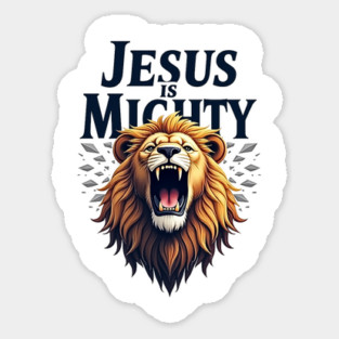 God is Mighty Roaring Lion Christian Design Magnet