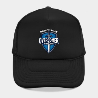 More Than An Overcomer With Christ - Sword and Shield Christian Design Hat
