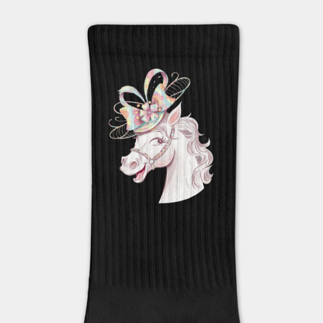 Cute and Funny horse wearing hat of derby party by BEZZAIM