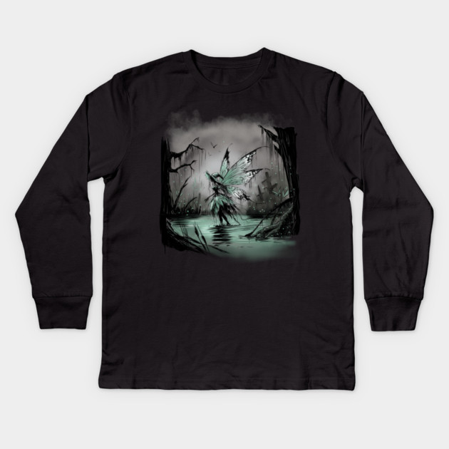 Swamp Fairy Kids Long Sleeve T-Shirt by H. R. Sinclair