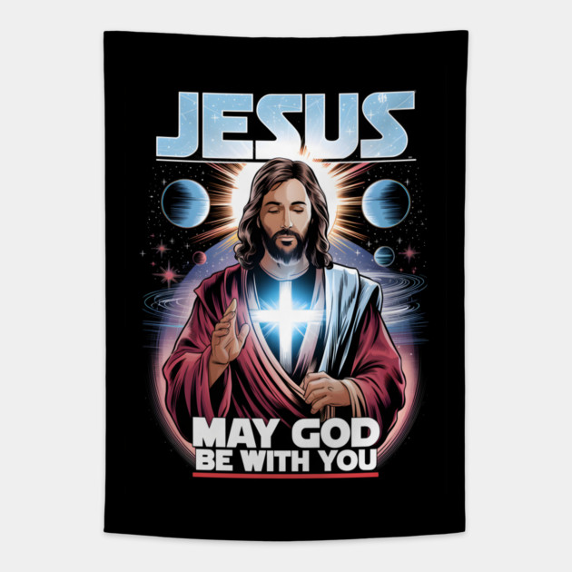 Jesus May the Lord Be With You Tapestry by animegirlnft