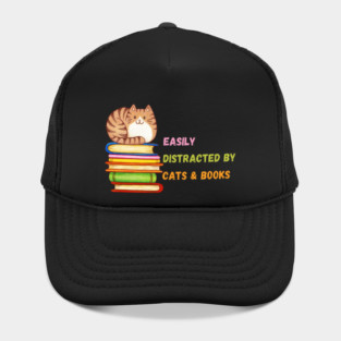 Easily Distracted by Cats & Books Hat