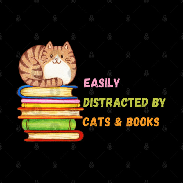 Easily Distracted by Cats & Books by Premachandra's Store