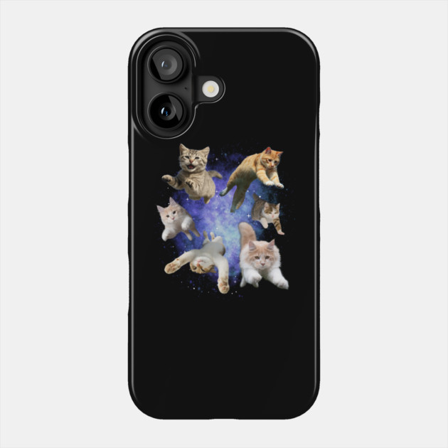 Galaxy Space Cats – Funny Floating Cosmic Cats Phone Case by Premachandra's Store