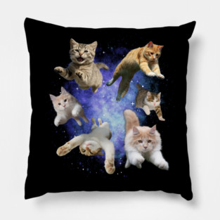 Galaxy Space Cats – Funny Floating Cosmic Cats Pillow
