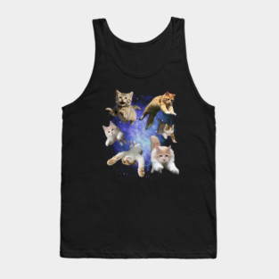 Galaxy Space Cats – Funny Floating Cosmic Cats Tank Top