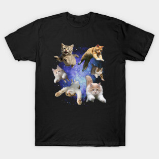 Galaxy Space Cats – Funny Floating Cosmic Cats T-Shirt