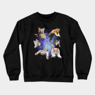 Galaxy Space Cats – Funny Floating Cosmic Cats Crewneck Sweatshirt