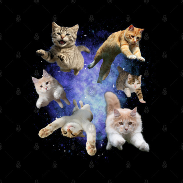 Galaxy Space Cats – Funny Floating Cosmic Cats by Premachandra's Store
