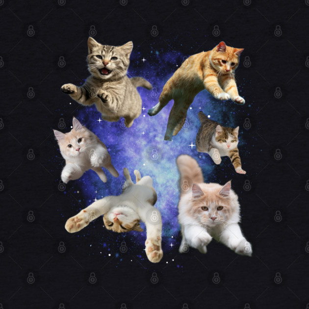 Galaxy Space Cats – Funny Floating Cosmic Cats by Premachandra's Store