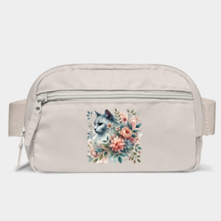 Floral Watercolor Cat Bag