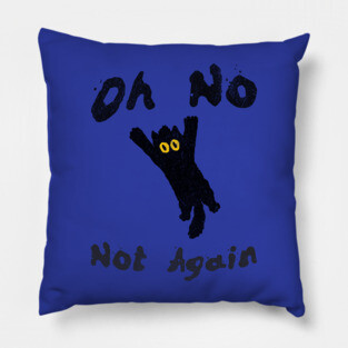 Oh No Not Again Falling Black Cat Pillow